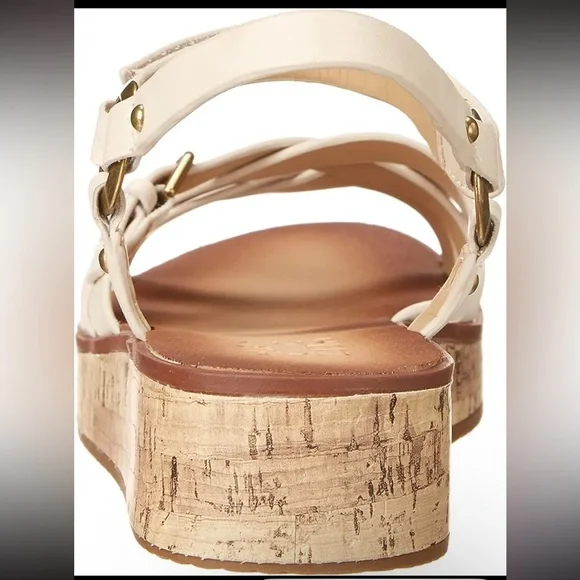 NATURALIZER Womens Porcelain Platform Georgette Wedge Leather Sandals 7.5 M - Picture 2 of 7